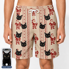 Men's Jolly Jingle Custom Cat Face Beach Shorts