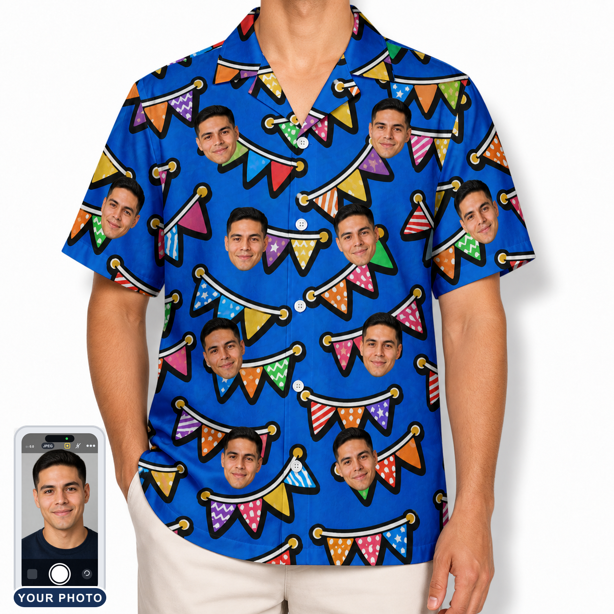 Men's Tipsy Tassels Custom Face Hawaiian Shirt