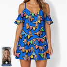 Women's Tipsy Tassels Custom Face Off-Shoulder Dress