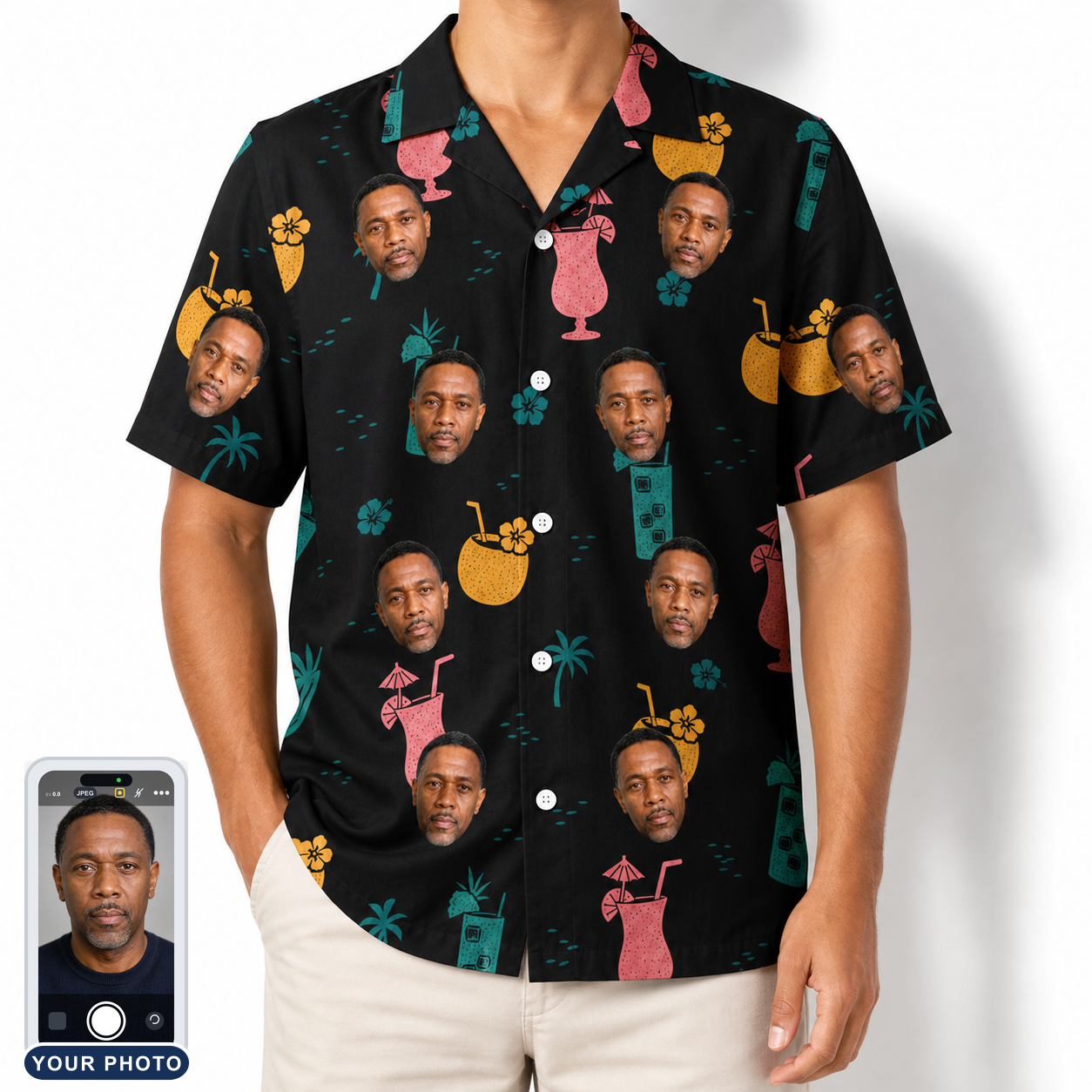 Men's Pour Decisions Custom Face Hawaiian Shirt