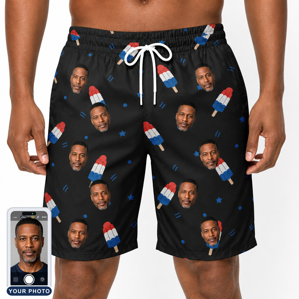 Men's Popsicle Pride Custom Face Beach Shorts