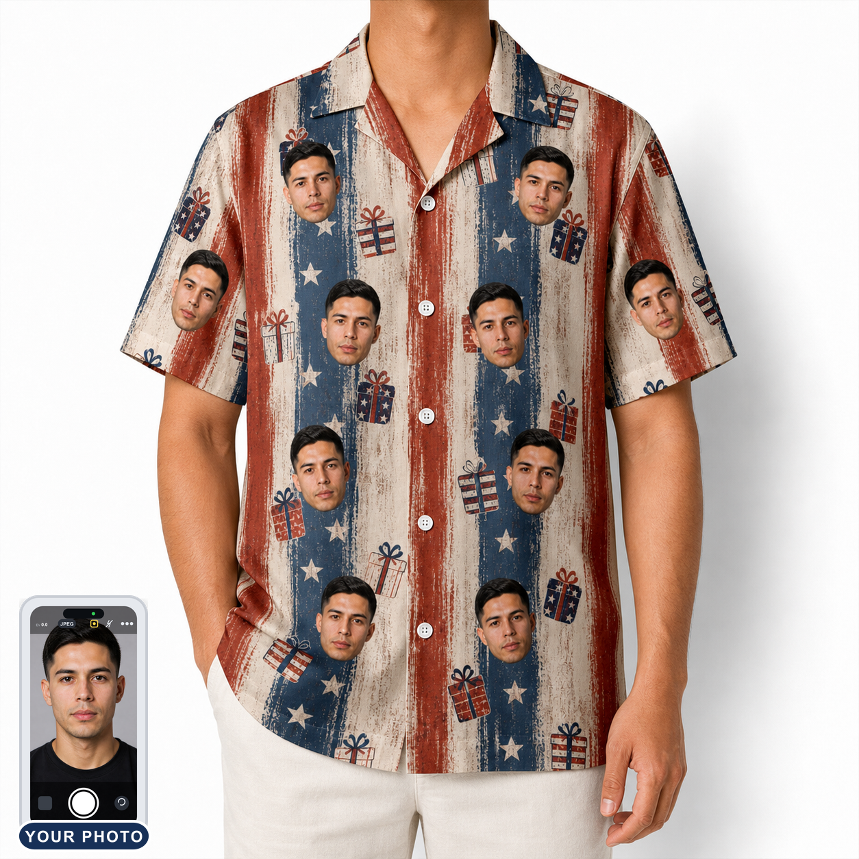 Men's Wrapped Wonders Custom Face Hawaiian Shirt