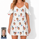 Women's Ruby Ruffles Custom Face Off-Shoulder Dress