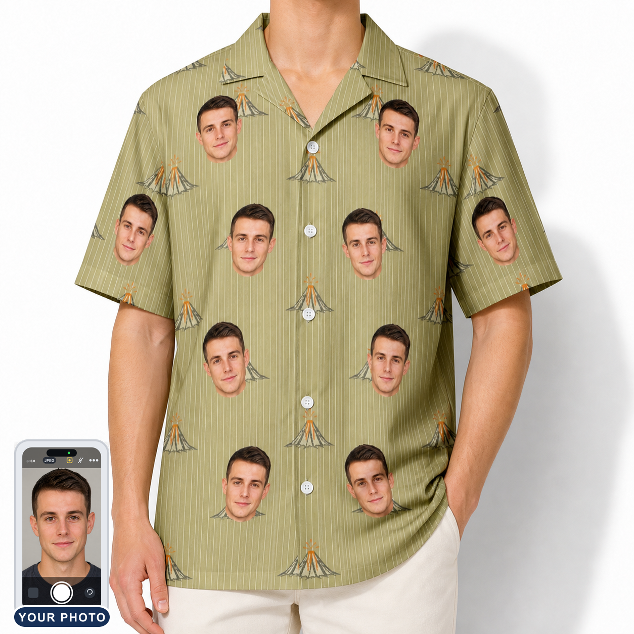 Men's Cinder Calypso Custom Face Hawaiian Shirt