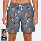 Men's Lounge Libations Custom Face Beach Shorts