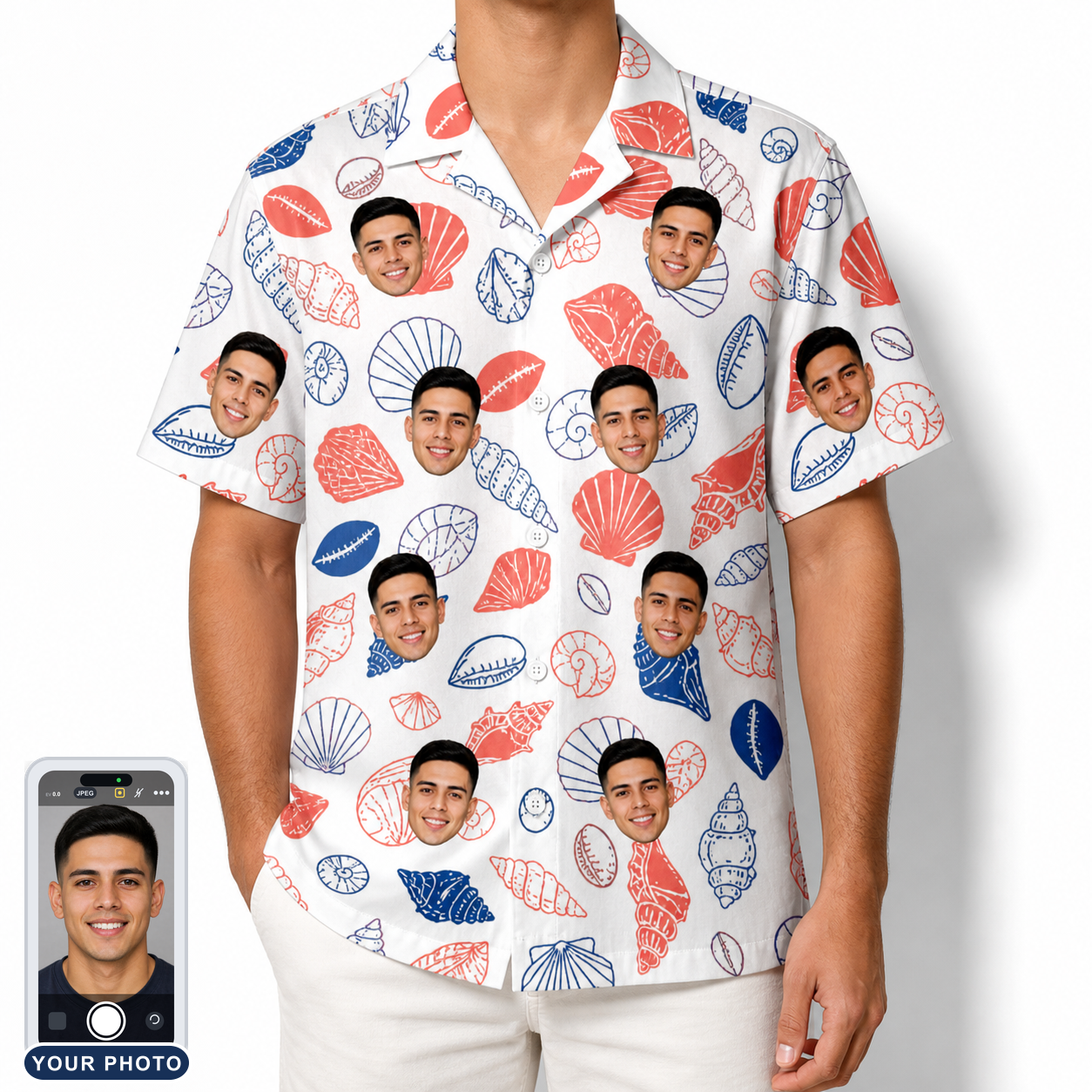 Men's Coastal Keepsakes Custom Face Hawaiian Shirt