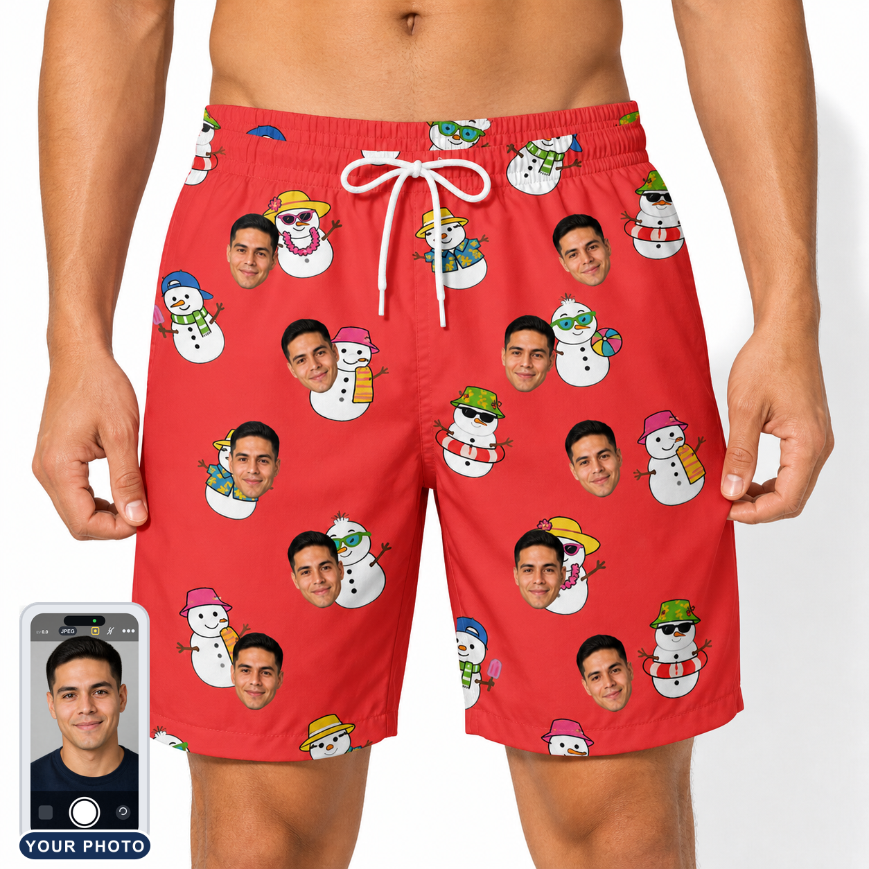 Men's Polar Pantomime Custom Face Beach Shorts