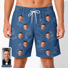 Men's Fondant Foam Custom Face Beach Shorts