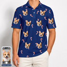 Men's Peppermint Pizzazz Custom Dog Face Polo Shirt