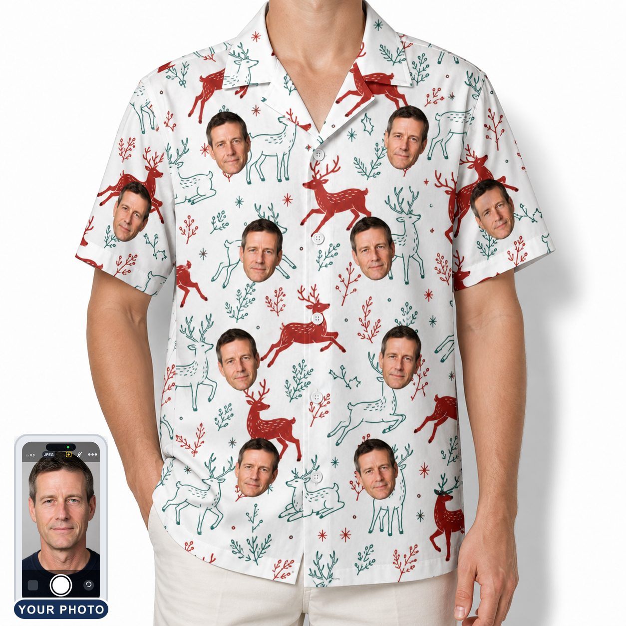 Men's Prancer Pranks Custom Face Hawaiian Shirt