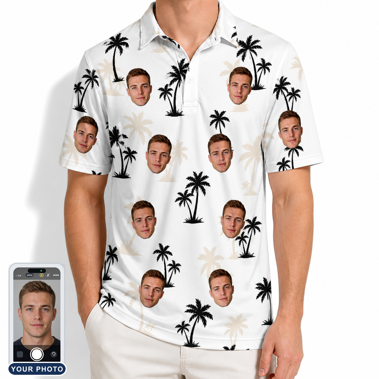 Men's Tropic Tangle Custom Face Polo Shirt