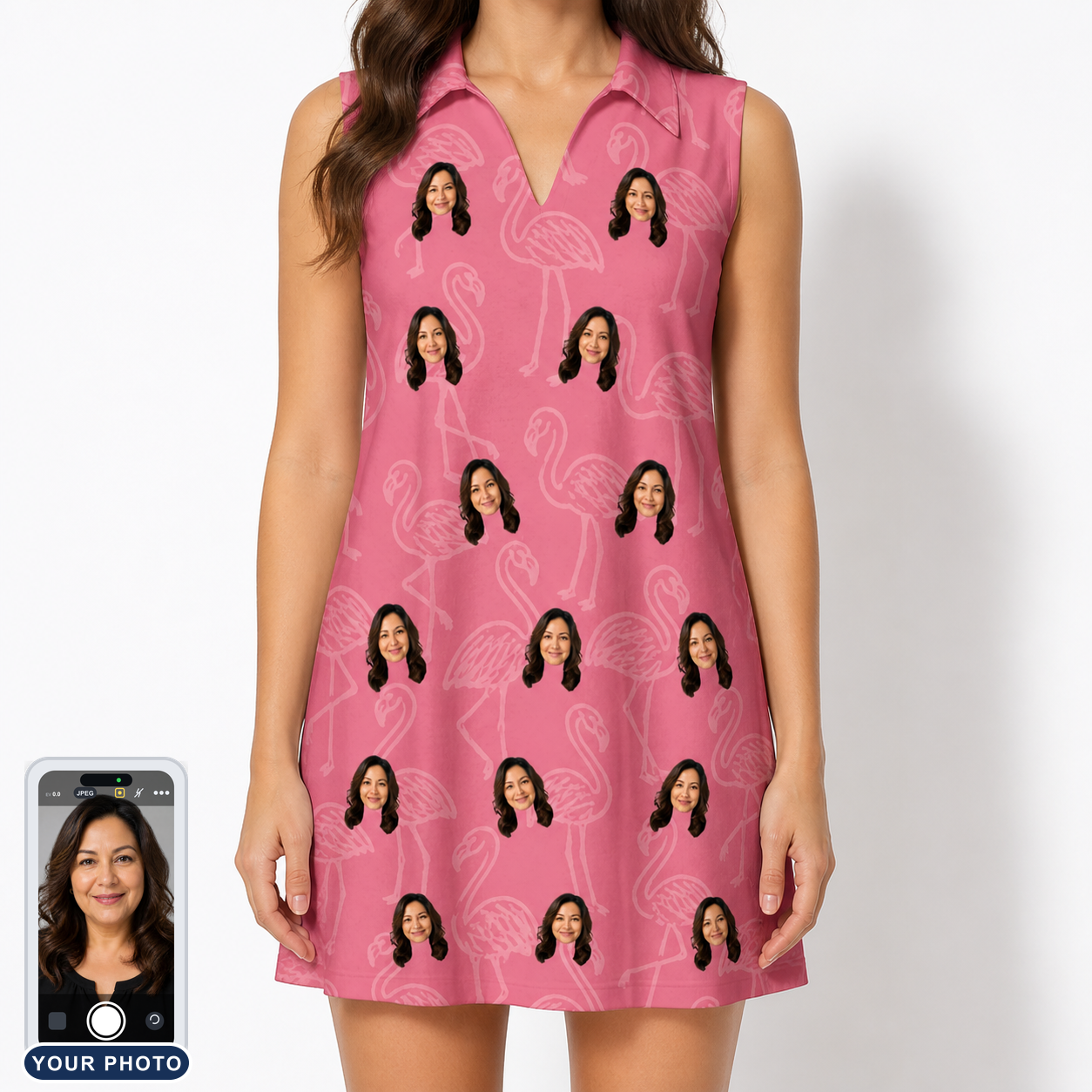 Women's Beakside Belles Custom Face V-Neck Dress