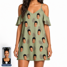 Women's Cone Carolers Custom Face Off-Shoulder Dress