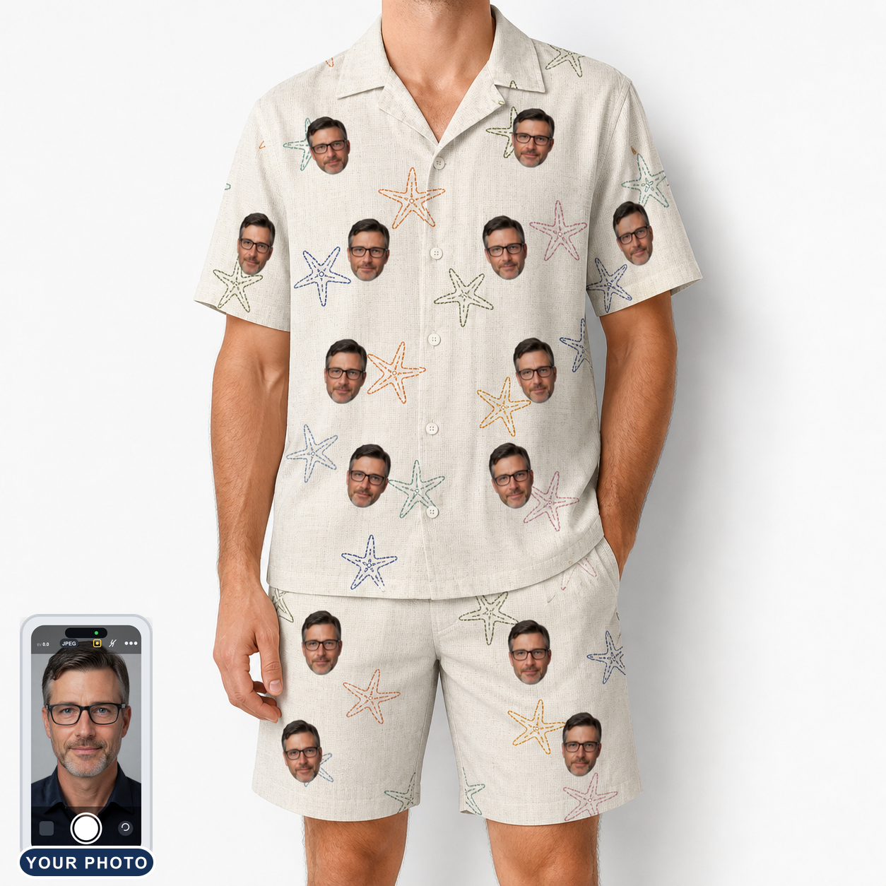 Men's Aster Drift Custom Face Shirt & Shorts Set