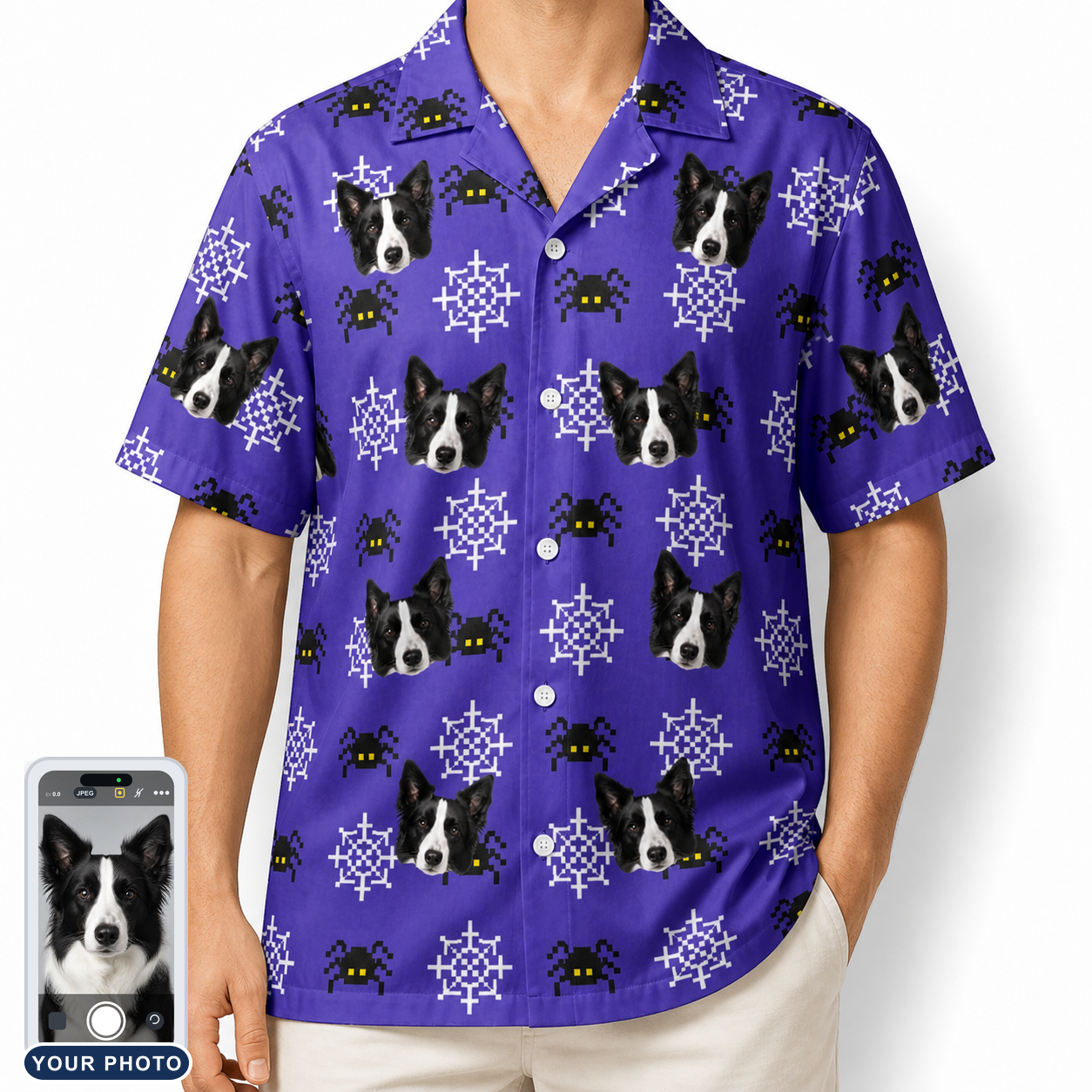 Men's Leggy Lurkers Custom Dog Face Hawaiian Shirt