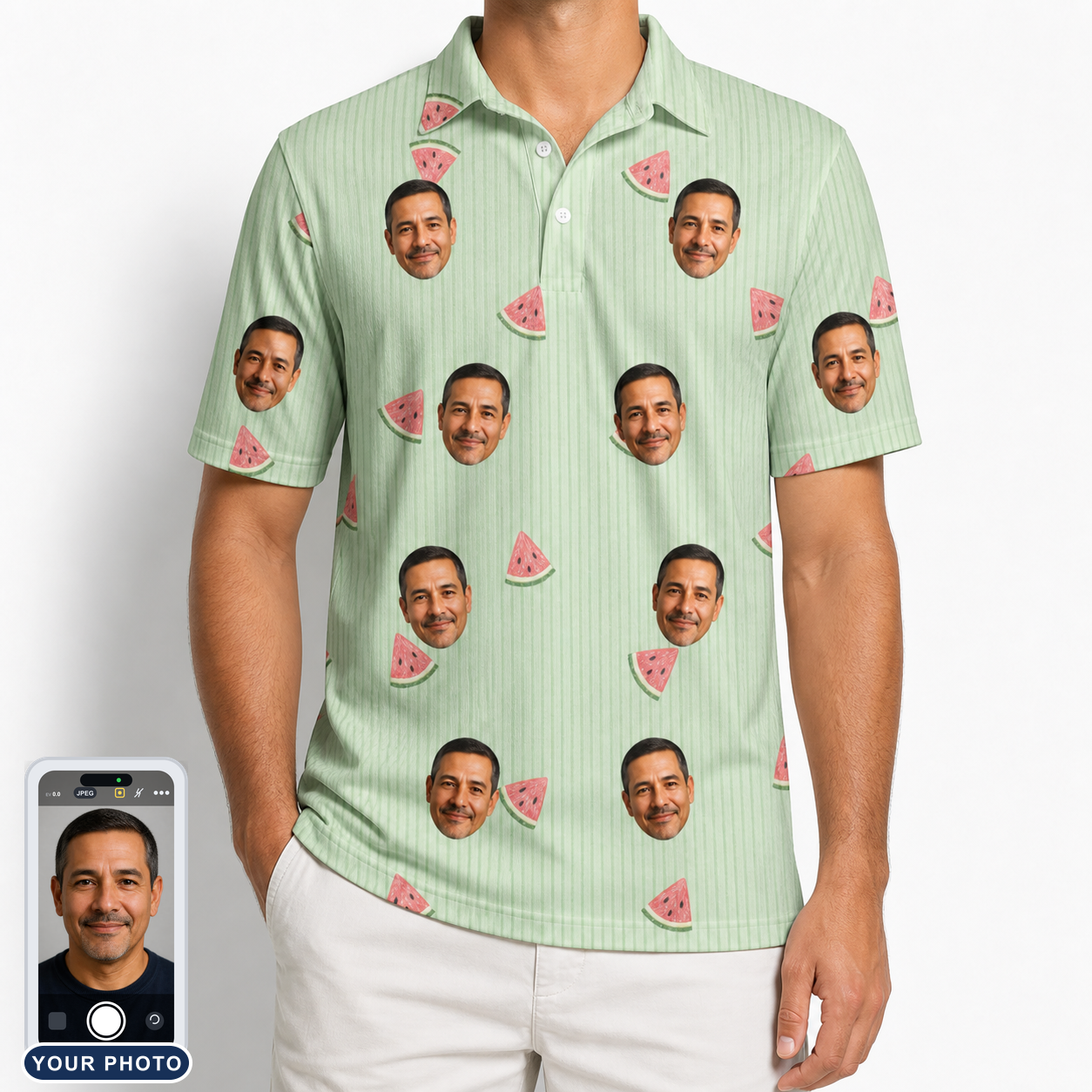 Men's Rindependence Day Custom Face Polo Shirt
