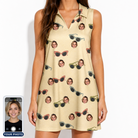 Women's Veil Vibes Custom Face V-Neck Dress