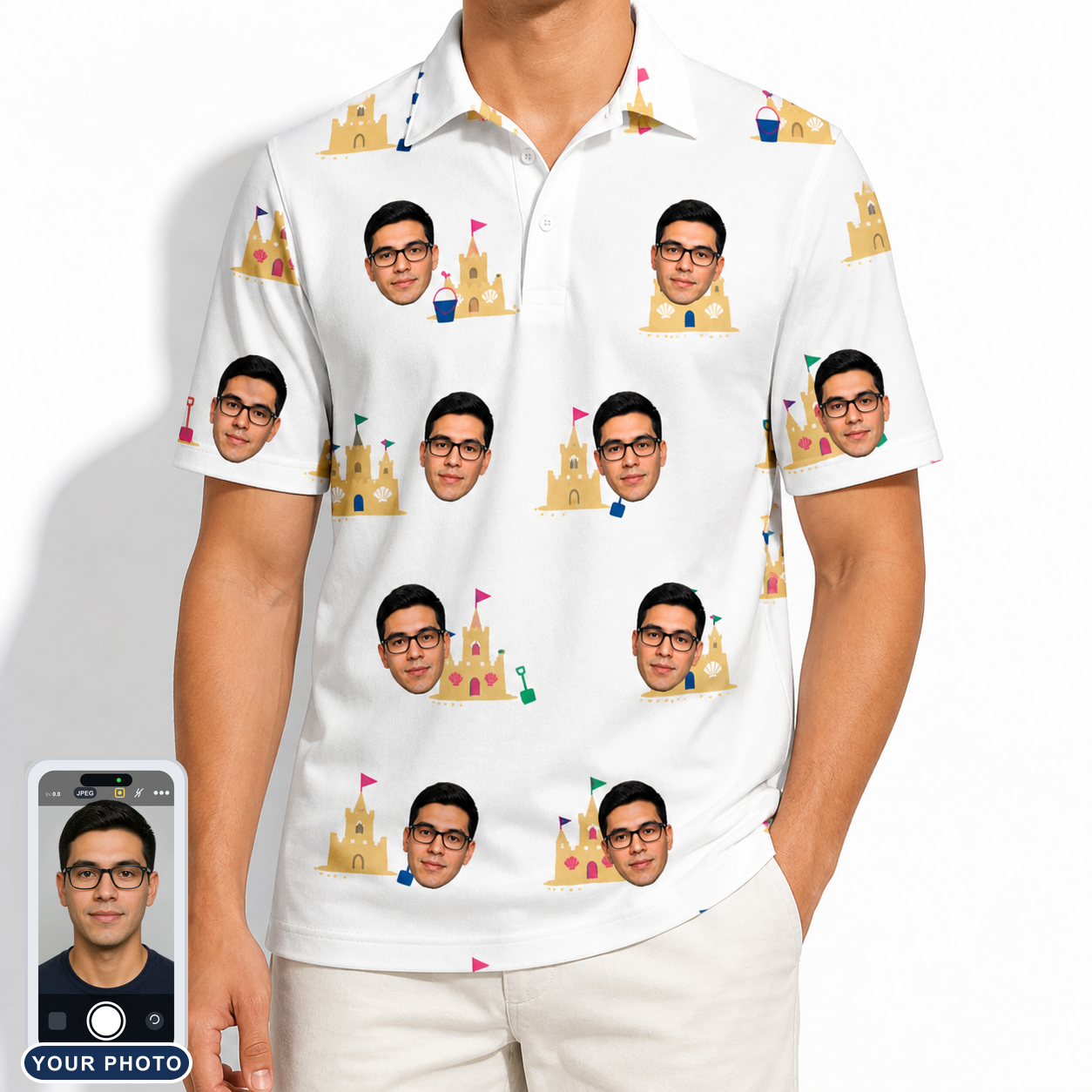 Men's Dune Dynasty Custom Face Polo Shirt