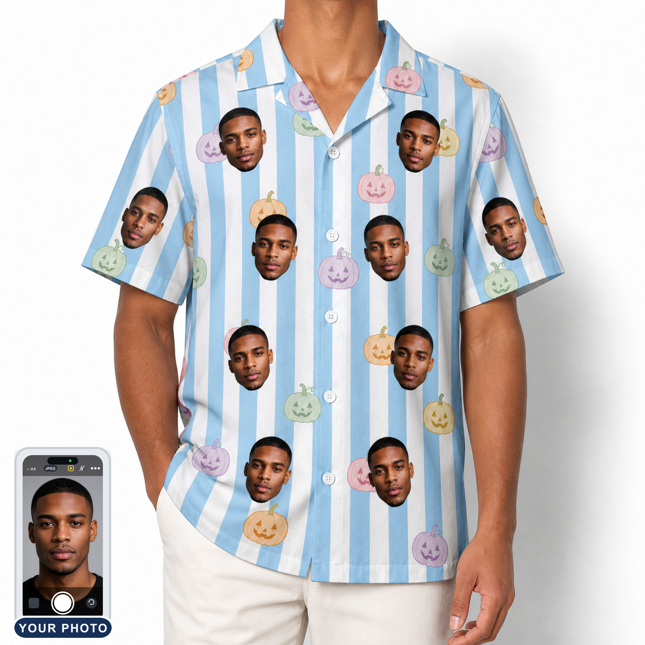 Men's Harvest Haunters Custom Face Hawaiian Shirt