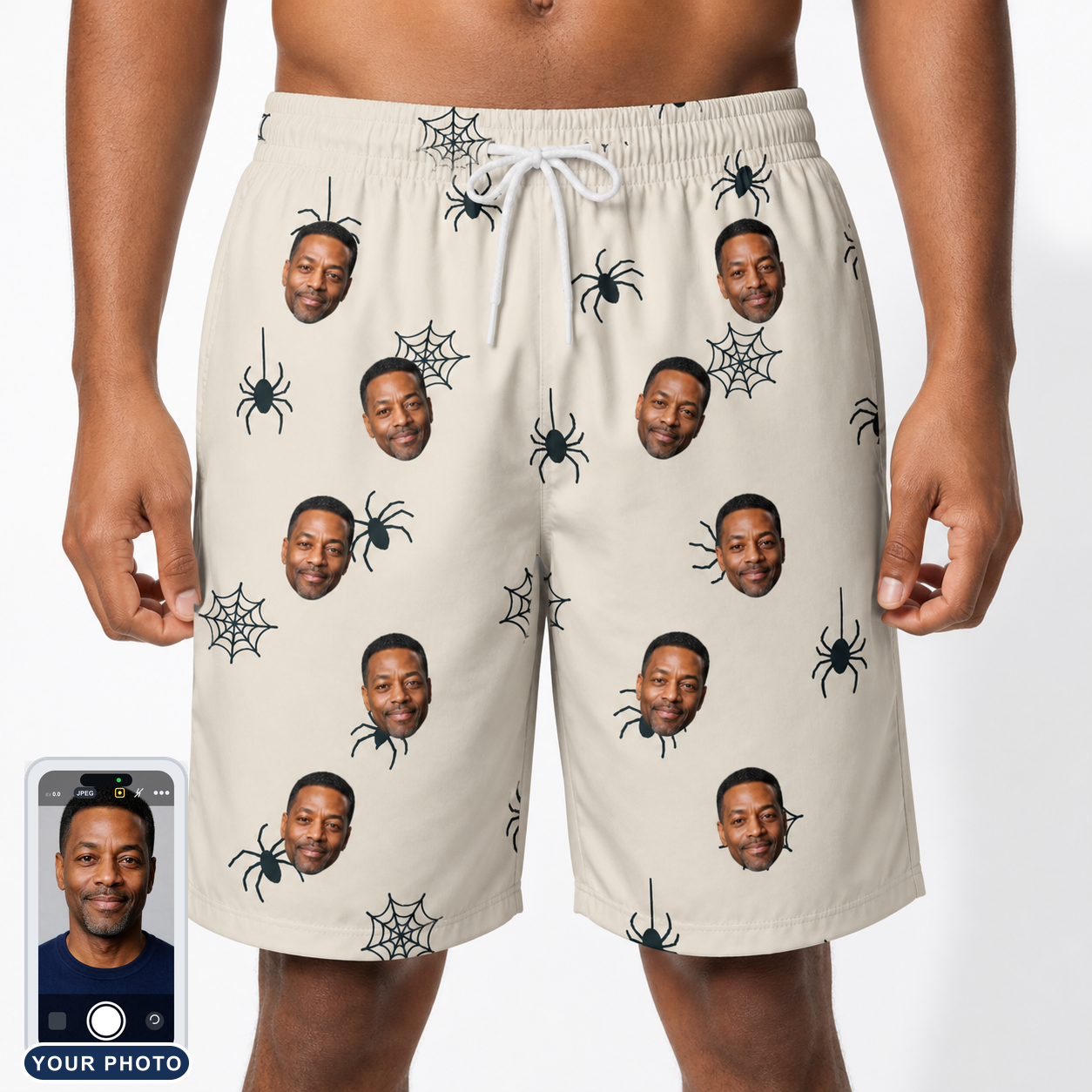 Men's Tarantula Tango Custom Face Beach Shorts