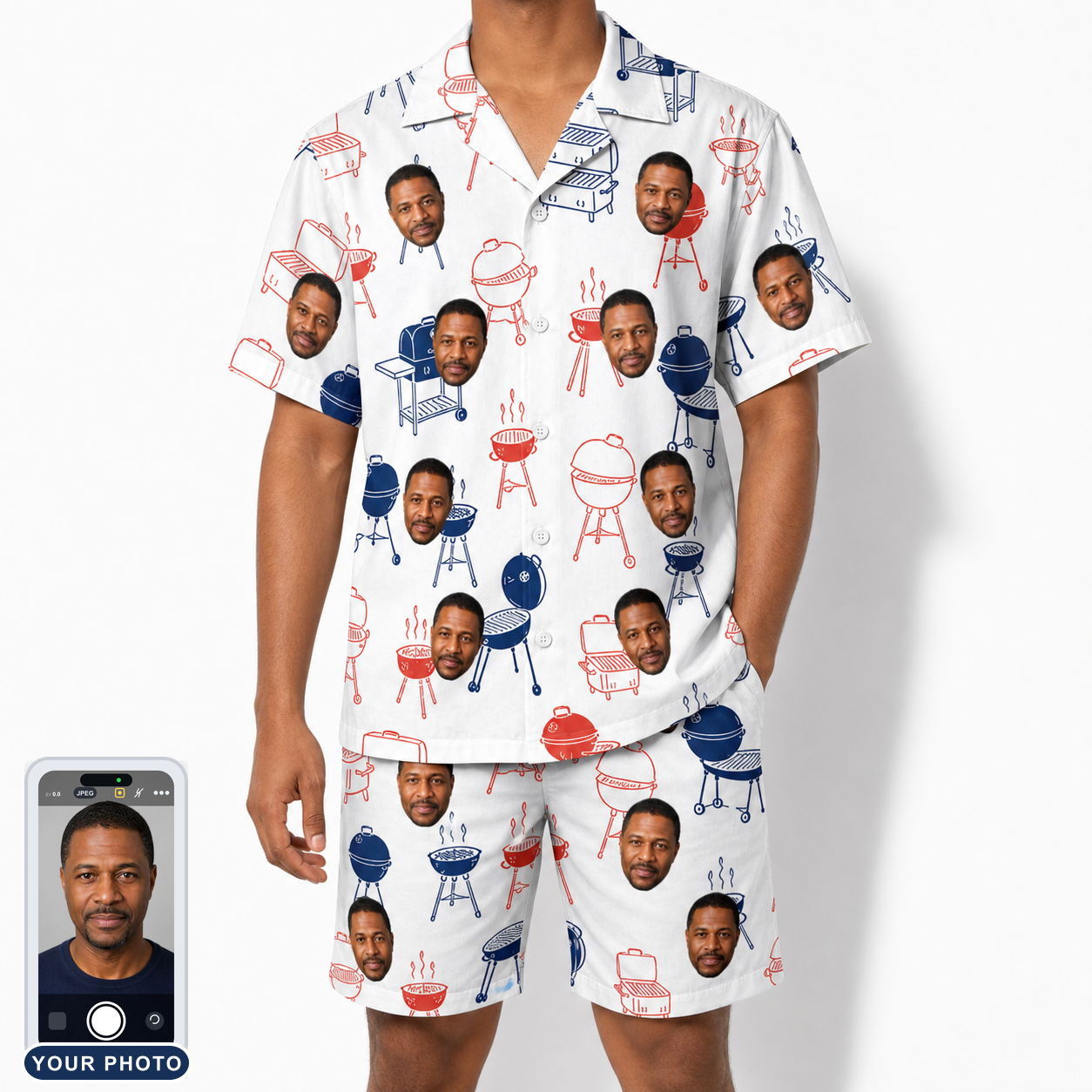 Men's Grate Expectations Custom Face Shirt & Shorts Set