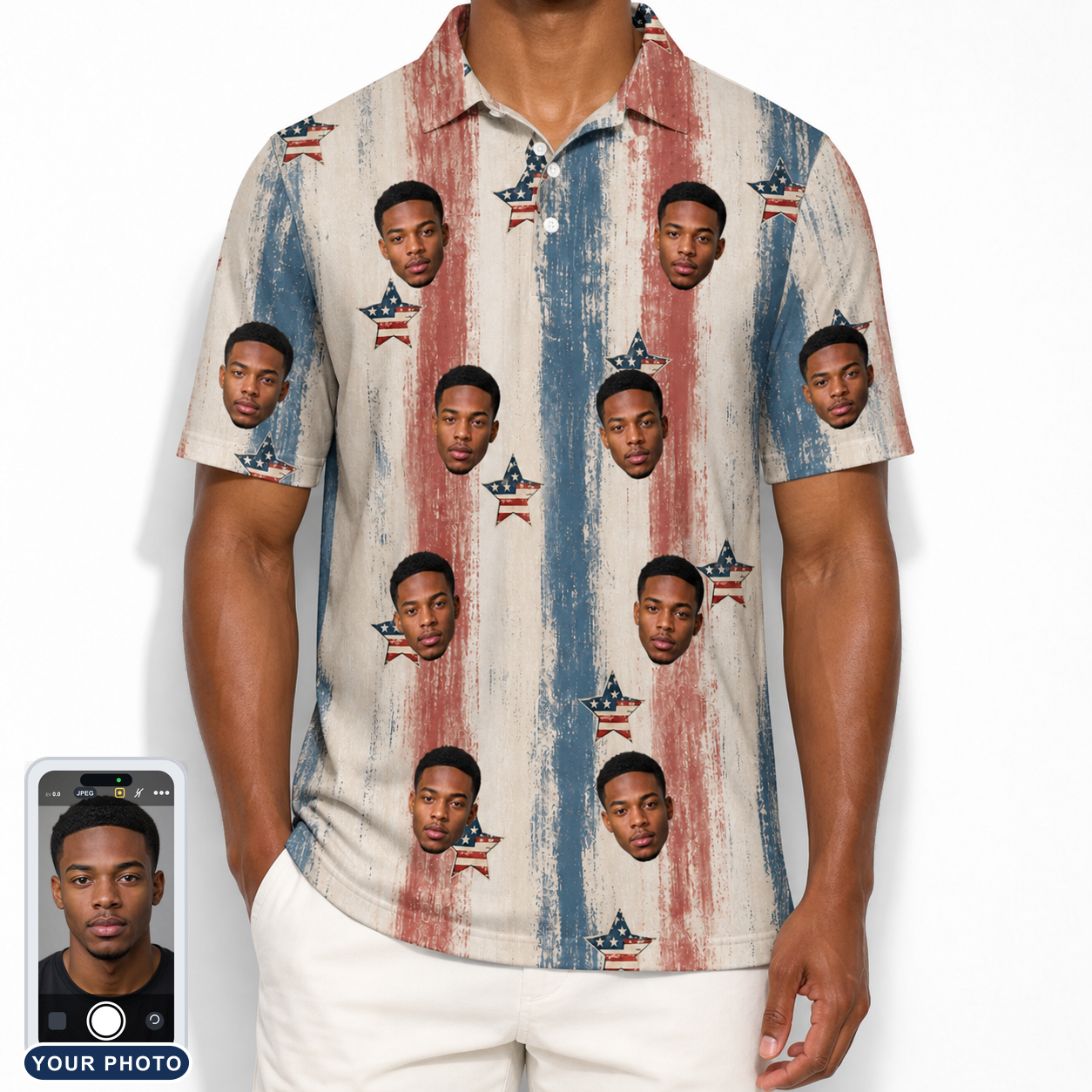 Men's Union Spark Custom Face Polo Shirt