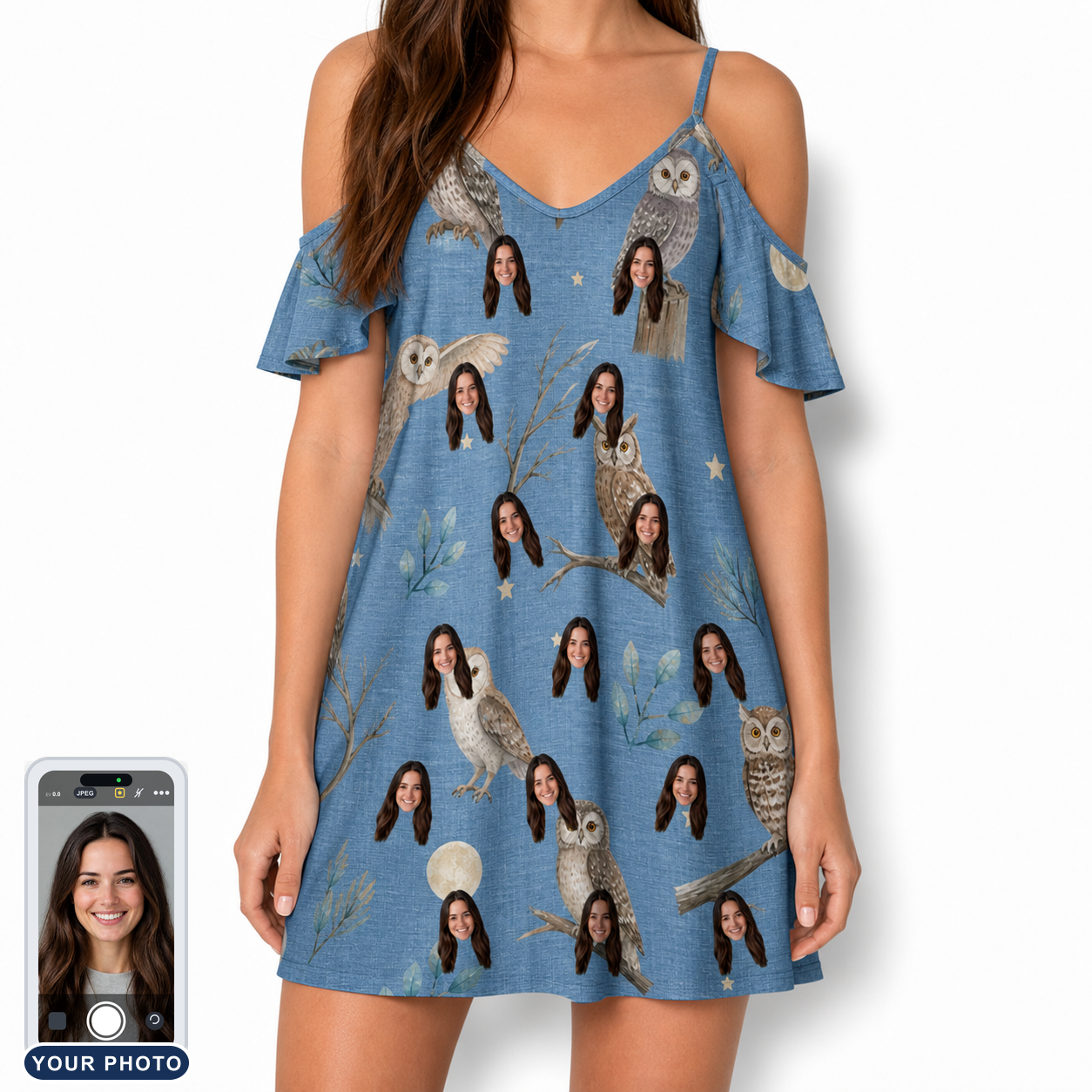 Women's Hoot Hollow Custom Face Off-Shoulder Dress