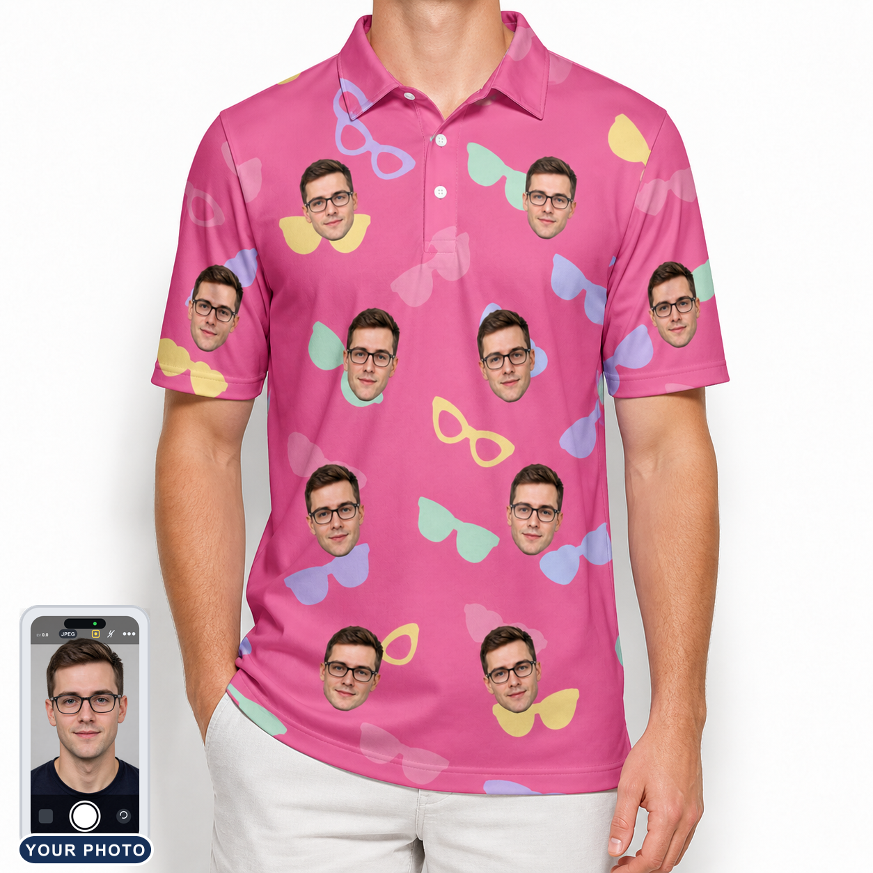Men's Sunbound Siblings Custom Face Polo Shirt