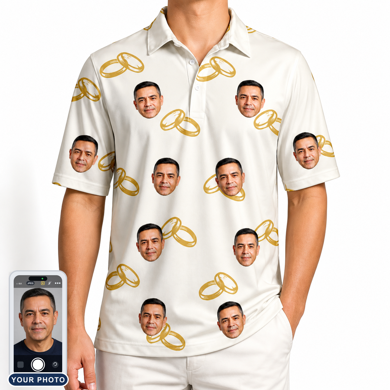 Men's Paired Piers Custom Face Polo Shirt