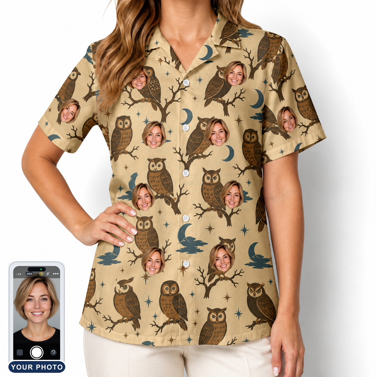 Women's Roost Ruckus Custom Face Hawaiian Shirt