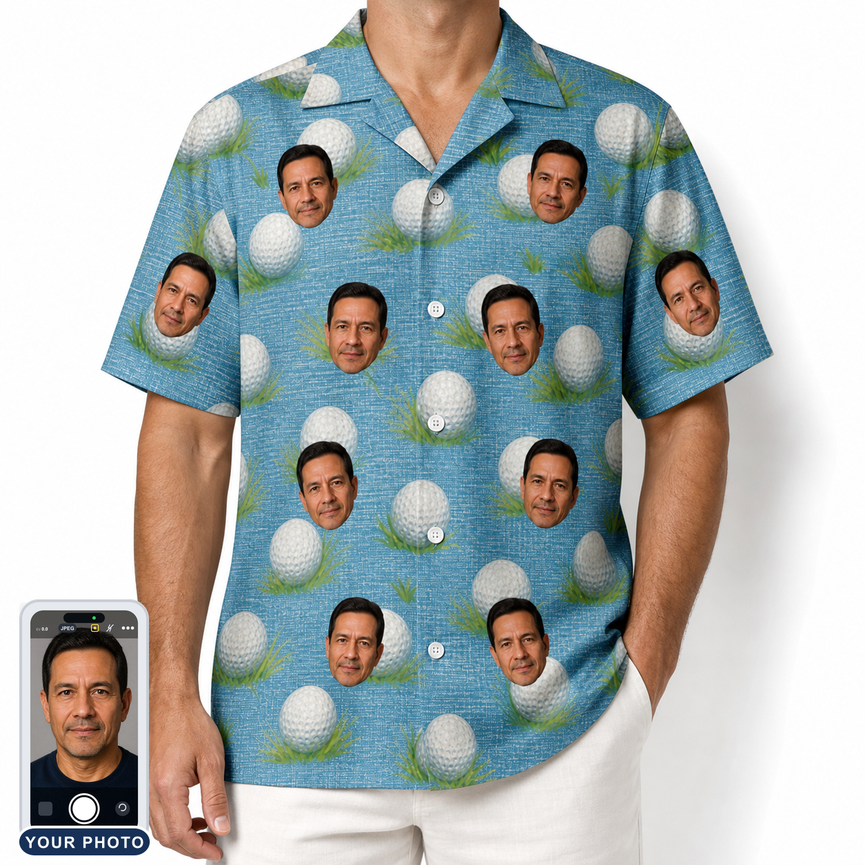 Men's Roundabout Rollers Custom Face Hawaiian Shirt