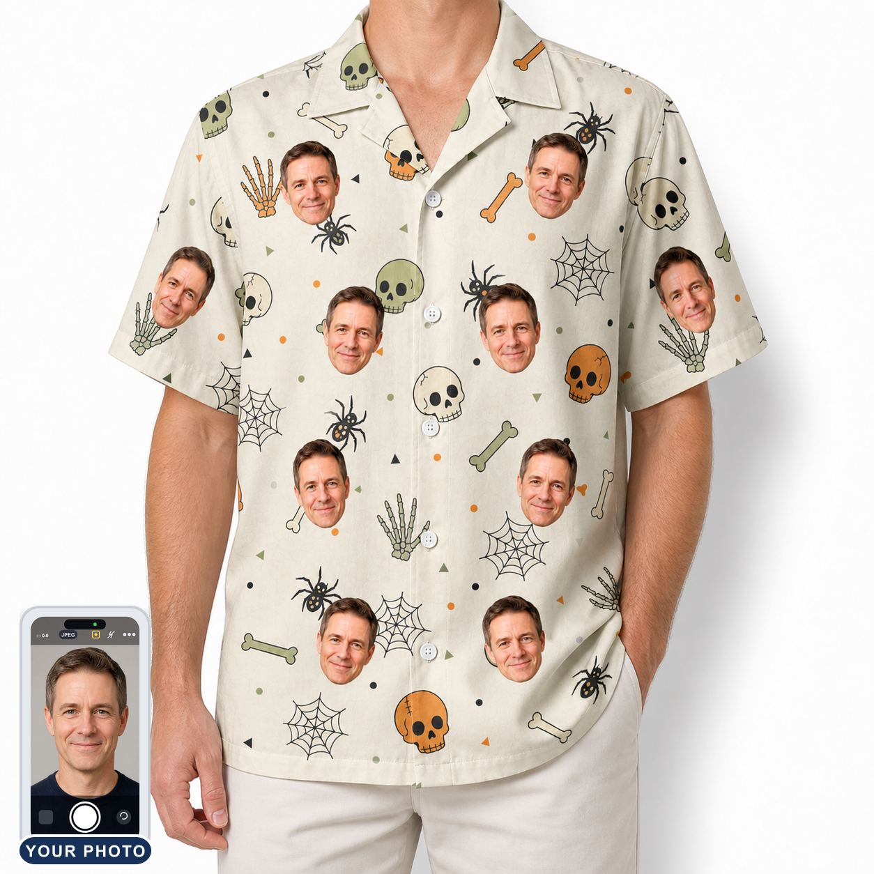 Men's Bony Boogie Custom Face Hawaiian Shirt