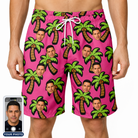 Men's Sunset Plumeria Custom Face Beach Shorts