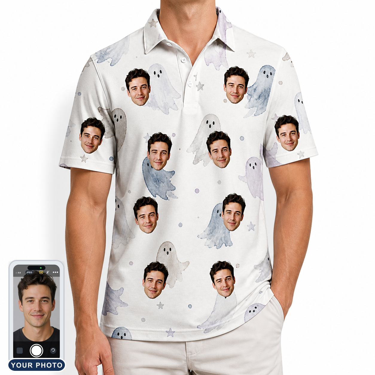 Men's Wraith Wiggles Custom Face Polo Shirt