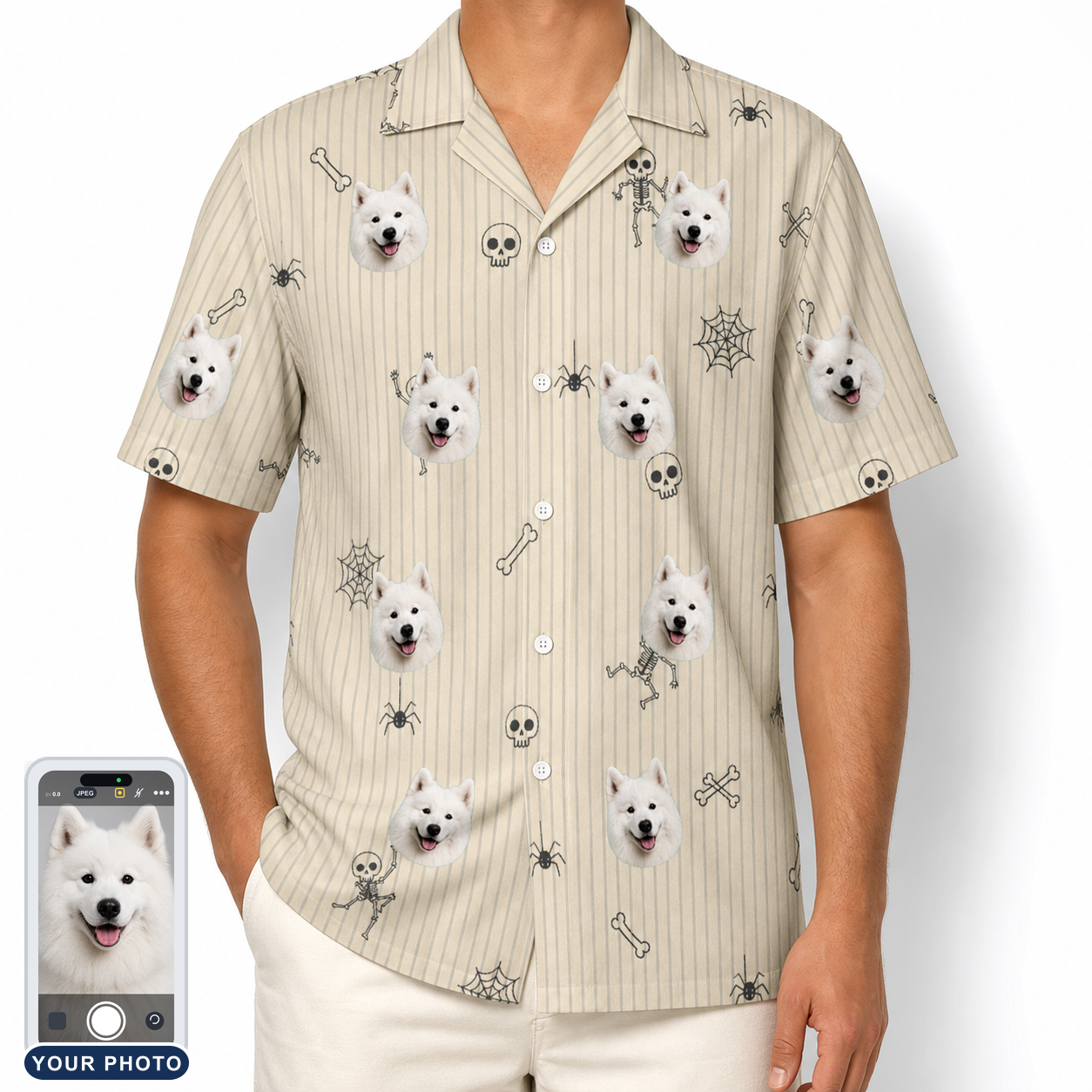 Men's Arachnid Antics Custom Dog Face Hawaiian Shirt