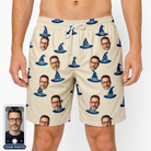 Men's Witchy Whirl Custom Face Beach Shorts