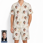 Men's Crimson Calyx Custom Face Shirt & Shorts Set
