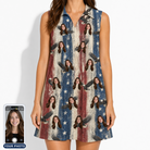 Women's Eagle Euphoria Custom Face V-Neck Dress