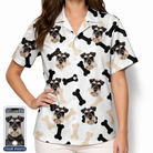 Women's Biscuit Bark Custom Dog Face Hawaiian Shirt