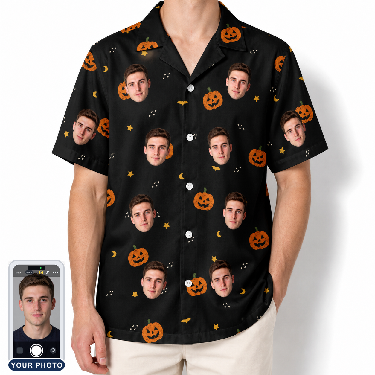 Men's Cackle Carvings Custom Face Hawaiian Shirt