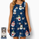 Women's Snowman Shenanigans Custom Cat Face Tank Dress
