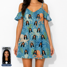 Women's Octopus Ocean Custom Face Off-Shoulder Dress