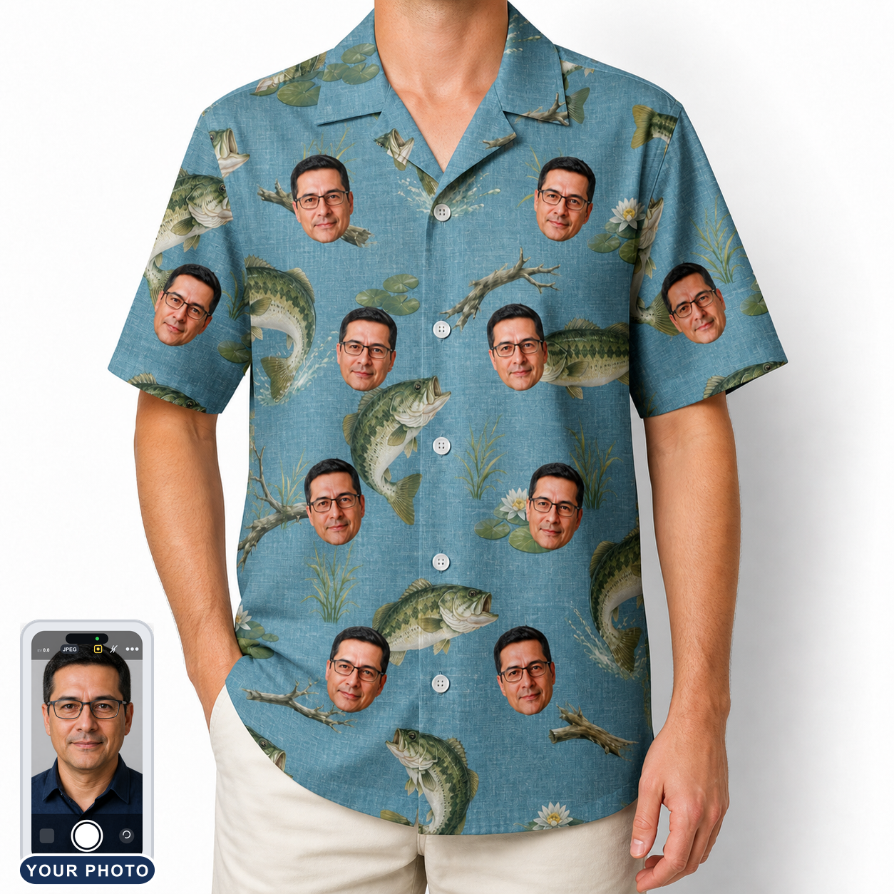 Men's Pond Prowlers Custom Face Hawaiian Shirt