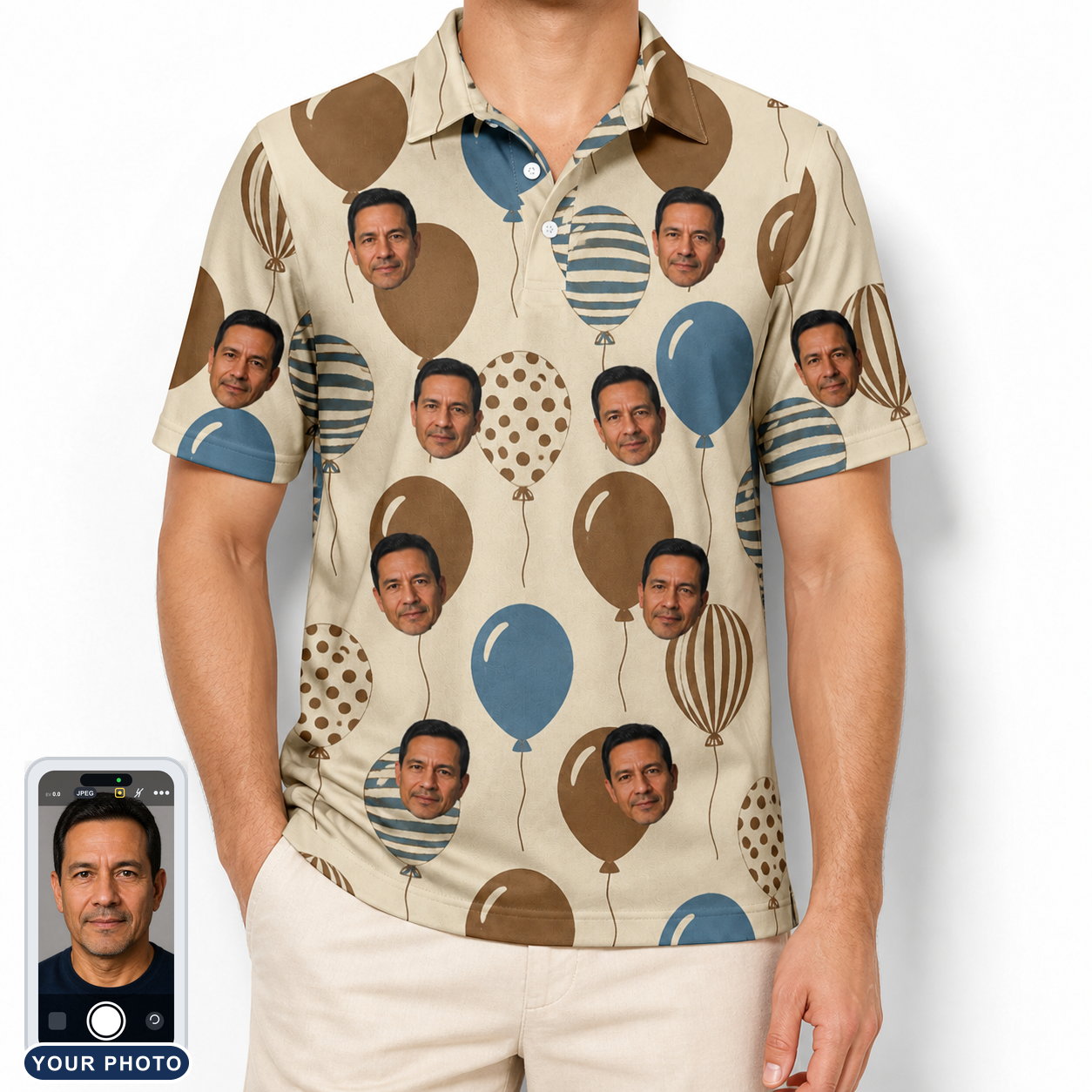 Men's Upward Uproar Custom Face Polo Shirt