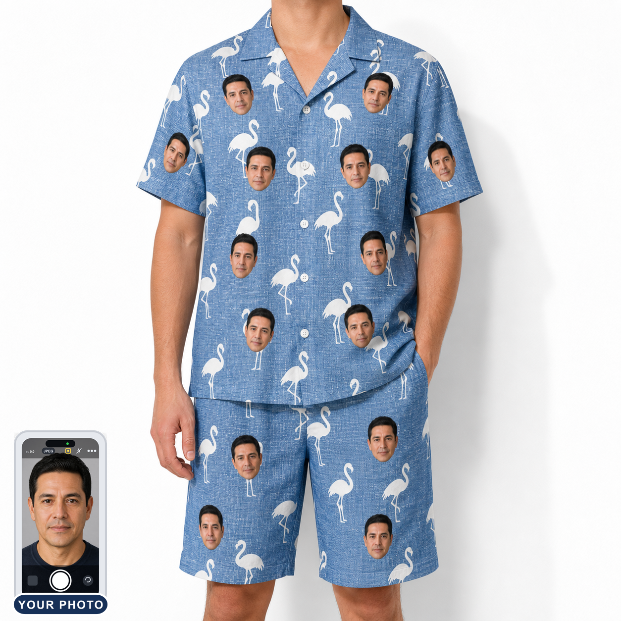 Men's Plume Parade Custom Face Shirt & Shorts Set