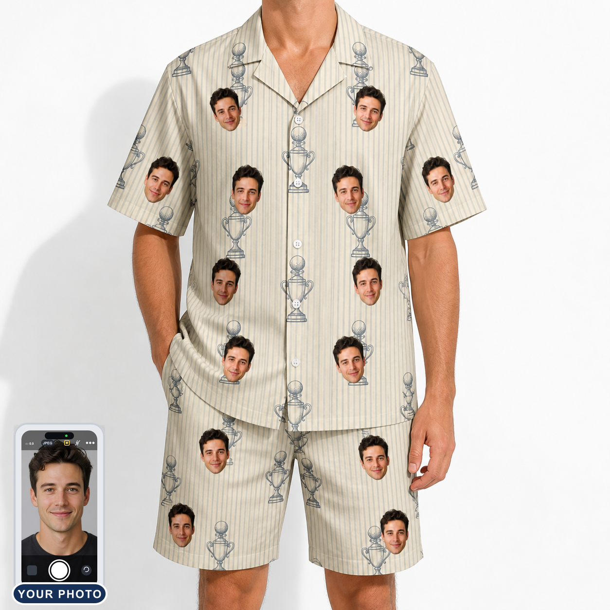Men's Podium Putters Custom Face Shirt & Shorts Set