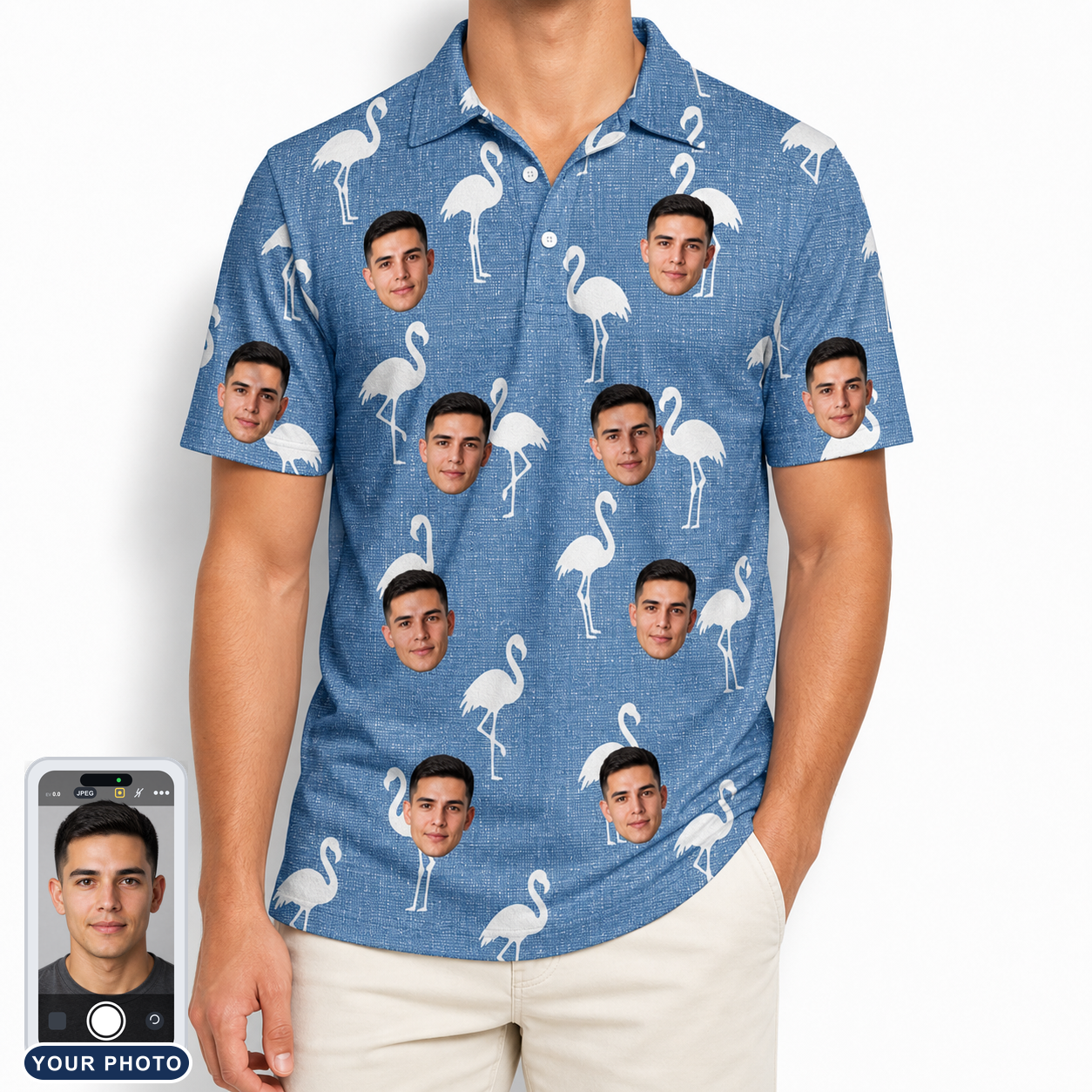 Men's Plume Parade Custom Face Polo Shirt