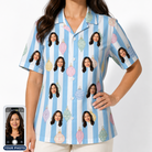 Women's Dazzle Drops Custom Face Hawaiian Shirt