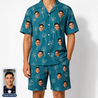 Men's Continental Crackle Custom Face Shirt & Shorts Set
