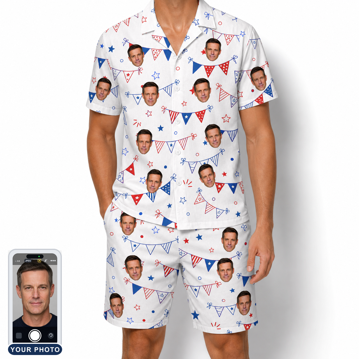 Men's Civic Colors Custom Face Shirt & Shorts Set